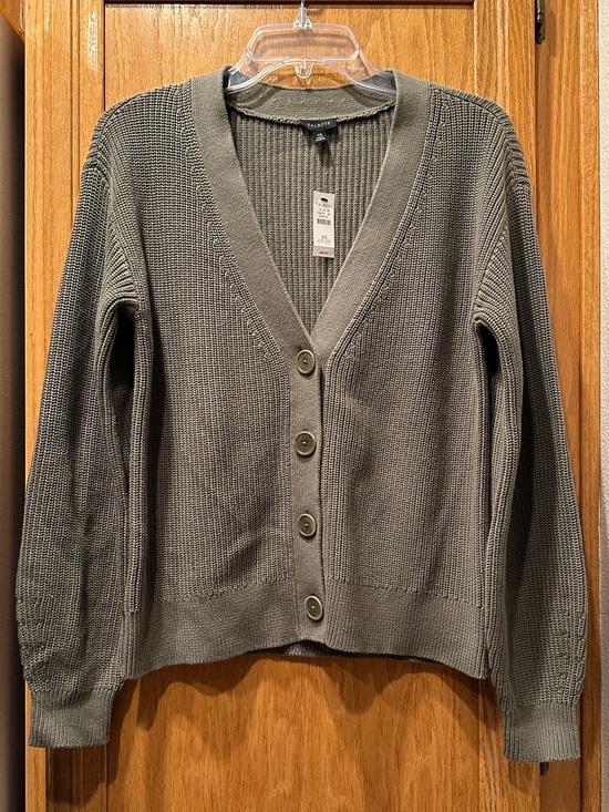 Talbots Sweaters - NWT Talbots Olive Green V-Neck Button Front Pima Cotton Knit Cardigan Size XS